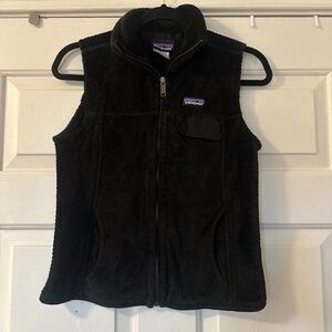 Patagonia Women's Re-Tool Fleece Vest Small Black Full Zip Polartec Thermal Pro